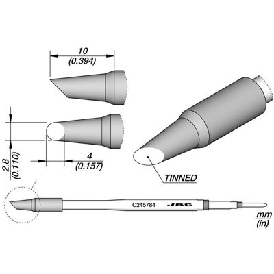 JBC Lötkartusche, C245-784, 2.8 mm, Lötgerät Zubehör JBC Lötkartusche, C245-784, 2.8 mm, Lötgerät Zubehör