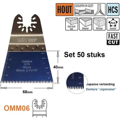 CMT, Sägeblatt, OMM06-x50 Multitool Sägeblatt (japanische Zähne) für Holz 68 mm 50 Stück CMT, Sägeblatt, OMM06-x50 Multitool Sägeblatt (japanische Zähne) für Holz 68 mm 50 Stück