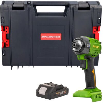 Procraft, Bohrmaschine + Akkuschrauber, PS22bb Akku Schlagschrauber 20 V 230 Nm 1/2" Brushless + 1x Akku 2,0 Ah + RHINO Toolcase - (Schlagschrauber) Procraft, Bohrmaschine + Akkuschrauber, PS22bb Akku Schlagschrauber 20 V 230 Nm 1/2" Brushless + 1x Akku 2,0 Ah + RHINO Toolcase - (Schlagschrauber)