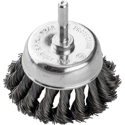 Graphite, Schleifmittel, 75 mm Drahtbürste, gedrehter Stahldraht, mit 6 mm-Schaft Graphite, Schleifmittel, 75 mm Drahtbürste, gedrehter Stahldraht, mit 6 mm-Schaft