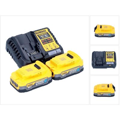 DeWalt, Werkzeugakku + Ladegerät, DCB 1104 E2 Akku Starter Set 12 V / 18 V 2x Powerstack Akku 1,7 Ah + DCB 1104 Ladegerät (18 V) DeWalt, Werkzeugakku + Ladegerät, DCB 1104 E2 Akku Starter Set 12 V / 18 V 2x Powerstack Akku 1,7 Ah + DCB 1104 Ladegerät (18 V)
