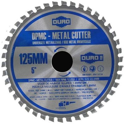 Duro, Sägeblatt, METAL125 Metallsäge: DPMC 125x1,8x22,2 Duro, Sägeblatt, METAL125 Metallsäge: DPMC 125x1,8x22,2