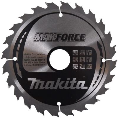 Makita, Sägeblatt, PIŁA TARCZOWA DO DREWNA MAKFORCE 170x30mm 24-ZEBY >>>B-32225 Makita, Sägeblatt, PIŁA TARCZOWA DO DREWNA MAKFORCE 170x30mm 24-ZEBY >>>B-32225