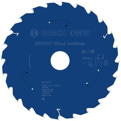 Bosch Professional Zubehör, Sägeblatt, Blau Zubehör 2608902156 EXPERT Kreissägeblatt Holz kabellos 190 x 1,5/1 x 30 mm T24 Bosch Professional Zubehör, Sägeblatt, Blau Zubehör 2608902156 EXPERT Kreissägeblatt Holz kabellos 190 x 1,5/1 x 30 mm T24