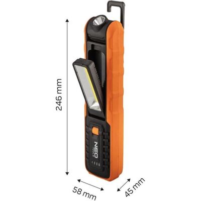 Neo, Arbeitsleuchte, Drahtlose Werkstattlampe 500 lm COB + Sockel + Ladegerät (500 lm) Neo, Arbeitsleuchte, Drahtlose Werkstattlampe 500 lm COB + Sockel + Ladegerät (500 lm)