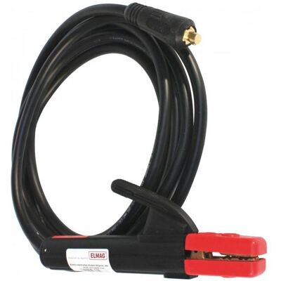 Elmag, Schweissgerät Zubehör, - Elektrodenhalter-Kabel 16qmm, 4m SteckerØ 9mm 16/25, komplett montiert Elmag, Schweissgerät Zubehör, - Elektrodenhalter-Kabel 16qmm, 4m SteckerØ 9mm 16/25, komplett montiert