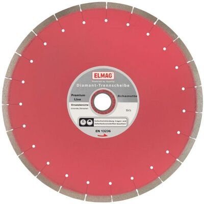 Elmag, Sägeblatt, - Diamantscheibe 350 mm PREMIUM LINE - SCHAMOTTE 'geräuscharm' Bohrung: 30,0 mm Elmag, Sägeblatt, - Diamantscheibe 350 mm PREMIUM LINE - SCHAMOTTE 'geräuscharm' Bohrung: 30,0 mm