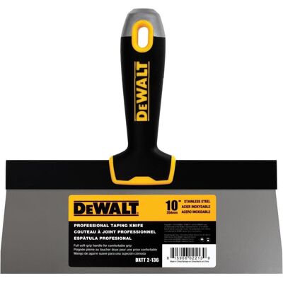 DeWalt, Kelle + Spachtel, Zubehör 2-136 Spachtelmesser hohe Klinge rostfreier Stahl weicher Griff 254 mm DeWalt, Kelle + Spachtel, Zubehör 2-136 Spachtelmesser hohe Klinge rostfreier Stahl weicher Griff 254 mm