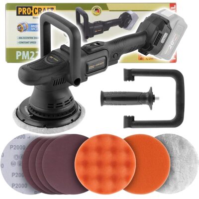 Procraft, Schleifmaschine + Poliermaschine, PM22bb Akku Poliermaschine 20 Volt 150 mm Solo - ohne Akku, ohne Ladegerät (Exzenterschleifer) Procraft, Schleifmaschine + Poliermaschine, PM22bb Akku Poliermaschine 20 Volt 150 mm Solo - ohne Akku, ohne Ladegerät (Exzenterschleifer)