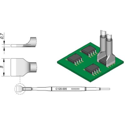 JBC Entlötspitze Serie C120 für Dual-In-Line, C120005/5,0 mm, gerade (Entlötset), Lötgerät Zubehör JBC Entlötspitze Serie C120 für Dual-In-Line, C120005/5,0 mm, gerade (Entlötset), Lötgerät Zubehör