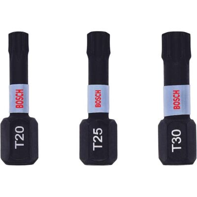 Bosch Professional Zubehör, Bits, PRO Torx Impact Bit, T20x25, T25x25, T30x25 mm, 3-tlg. Bosch Professional Zubehör, Bits, PRO Torx Impact Bit, T20x25, T25x25, T30x25 mm, 3-tlg.