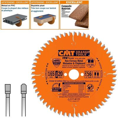 CMT, Sägeblatt, 276.165.56H Dünnes Sägeblatt für Nichteisenmetalle und harte Materialien 165 x 20 x 56T CMT, Sägeblatt, 276.165.56H Dünnes Sägeblatt für Nichteisenmetalle und harte Materialien 165 x 20 x 56T