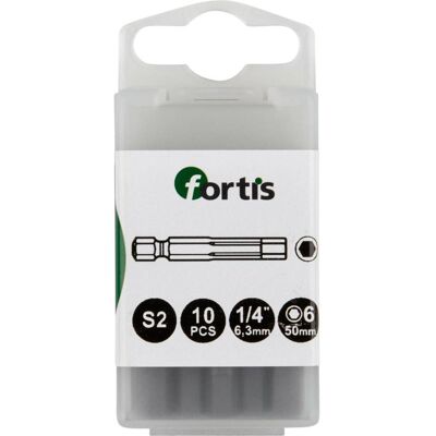 Magni, Bits, FORTIS Bit 1/4' DIN3126 E6,3 Hex 6 x50mm 10Stk.FORTIS (Innensechskant) Magni, Bits, FORTIS Bit 1/4' DIN3126 E6,3 Hex 6 x50mm 10Stk.FORTIS (Innensechskant)