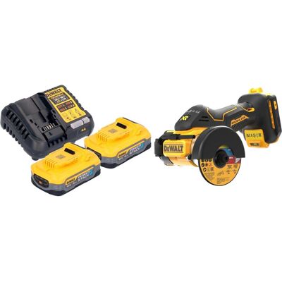 DeWalt, Schleifmaschine + Poliermaschine, DCS 438 H2 Akku Multimaterialschneider 18 V 76 mm Brushless + 2x Powerstack Akku 5,0 Ah + DeWalt, Schleifmaschine + Poliermaschine, DCS 438 H2 Akku Multimaterialschneider 18 V 76 mm Brushless + 2x Powerstack Akku 5,0 Ah +