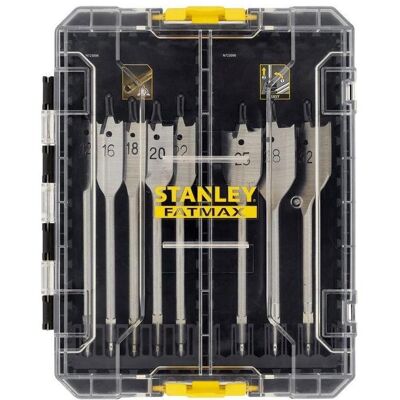 Stanley Bohrereinsatz, 8-tlg. Flachholzbohrer-Set (12 Millimeter, 32 Millimeter) Stanley Bohrereinsatz, 8-tlg. Flachholzbohrer-Set (12 Millimeter, 32 Millimeter)