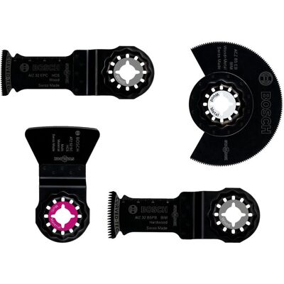 Bosch Zubehör, Sägeblatt, Starlock Boden-/Einbau-Set, 4-teilig, bestehend aus Werkz. für Fussbodenarbeiten Bosch Zubehör, Sägeblatt, Starlock Boden-/Einbau-Set, 4-teilig, bestehend aus Werkz. für Fussbodenarbeiten