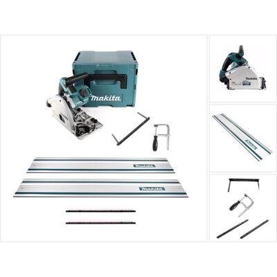 Makita, Handkreissäge, DSP 600 ZJ Akku Tauchsäge 36V (2x 18V) Brushless + 2x Führungsschiene + Schraubzwingen + Makita, Handkreissäge, DSP 600 ZJ Akku Tauchsäge 36V (2x 18V) Brushless + 2x Führungsschiene + Schraubzwingen +