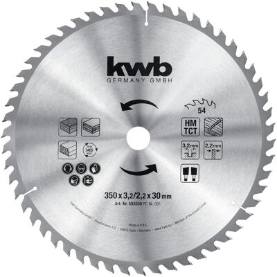 kwb, Sägeblatt, 593559 Kreissägeblatt 350 x 30mm 1St. kwb, Sägeblatt, 593559 Kreissägeblatt 350 x 30mm 1St.