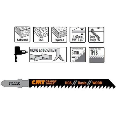 CMT JT111C-5-5 - Sägeblätter - Grobkörnig, Gerade, Holz CMT JT111C-5-5 - Sägeblätter - Grobkörnig, Gerade, Holz
