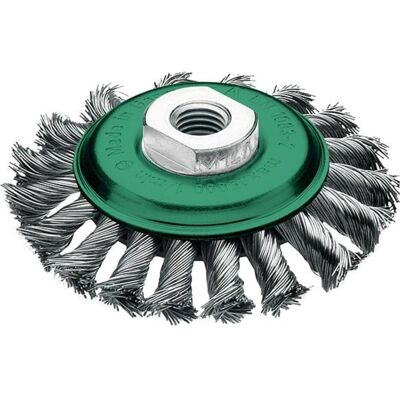Lessmann, Schleifmittel, Kegelbürste Ø 115 mm Gewinde Drahtstärke 0,5 mm Edelstahl 12 mm 15000 min-¹ Lessmann, Schleifmittel, Kegelbürste Ø 115 mm Gewinde Drahtstärke 0,5 mm Edelstahl 12 mm 15000 min-¹