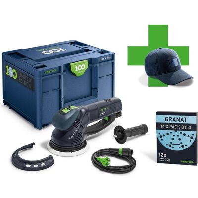 Festool, Schleifmaschine + Poliermaschine, 100 Jahre Getriebe-Exzenterschleifer RO 150 FEQ-Plus 100Y (Exzenterschleifer) Festool, Schleifmaschine + Poliermaschine, 100 Jahre Getriebe-Exzenterschleifer RO 150 FEQ-Plus 100Y (Exzenterschleifer)