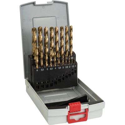 Bosch Professional Zubehör, Bohrereinsatz, Metallbohrer-Set HSS-TiN, ProBox, 19-teilig (1 mm, 1.5 mm, 10 mm, 2 mm, 2.5 mm, 3 mm, 3.5 mm, 4 mm, 4.5 mm, 5 mm, 5.5 mm, 6 mm, 6.5 mm, 7 mm, 7.5 mm, 8 mm, 8.5 mm, 9 mm, 9.5 mm) Bosch Professional Zubehör, Bohrereinsatz, Metallbohrer-Set HSS-TiN, ProBox, 19-teilig (1 mm, 1.5 mm, 10 mm, 2 mm, 2.5 mm, 3 mm, 3.5 mm, 4 mm, 4.5 mm, 5 mm, 5.5 mm, 6 mm, 6.5 mm, 7 mm, 7.5 mm, 8 mm, 8.5 mm, 9 mm, 9.5 mm)