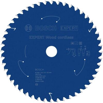 Bosch Professional Zubehör, Sägeblatt, EXPERT Wood Kreissägeblatt, 184x20 mm, T48 Bosch Professional Zubehör, Sägeblatt, EXPERT Wood Kreissägeblatt, 184x20 mm, T48