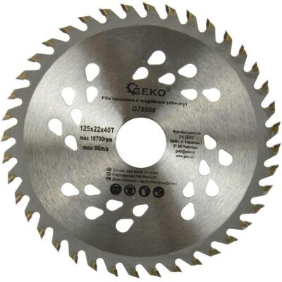 GEKO, Sägeblatt, G78005 / Sägeblattvideo mit Löchern / 125 x 22 mm / 40T GEKO, Sägeblatt, G78005 / Sägeblattvideo mit Löchern / 125 x 22 mm / 40T