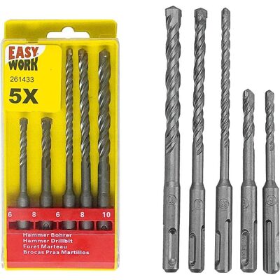 5x Easy Work, Bohrereinsatz, Hammerbohrersatz SDS (10 mm, 6, 8) 5x Easy Work, Bohrereinsatz, Hammerbohrersatz SDS (10 mm, 6, 8)