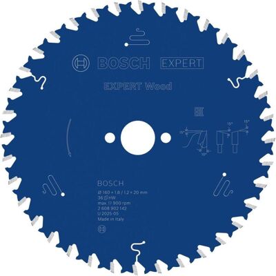 Bosch Professional Zubehör, Sägeblatt, EXPERT Wood Kreissägeblatt, 160x20 mm, T36 Bosch Professional Zubehör, Sägeblatt, EXPERT Wood Kreissägeblatt, 160x20 mm, T36
