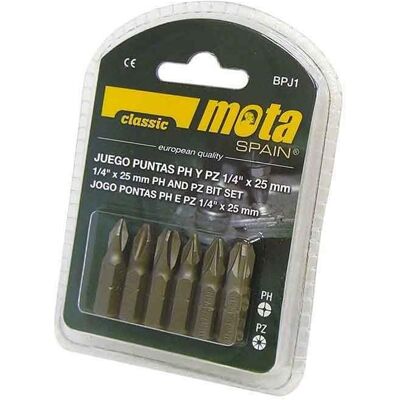 Mota Herramientas, Bits, Ph 1-2-3, 1-2-3 x 50 mm Schraubendreher-Bits, 6-teiliges Set Mota Herramientas, Bits, Ph 1-2-3, 1-2-3 x 50 mm Schraubendreher-Bits, 6-teiliges Set