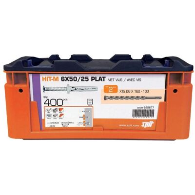 Spit, Dübel, Hilti-Anker mit Bund und XT2 SDS Plus Bohrer (400 Stk.) Spit, Dübel, Hilti-Anker mit Bund und XT2 SDS Plus Bohrer (400 Stk.)
