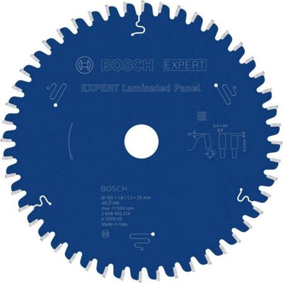 Bosch Professional Zubehör, Sägeblatt, Blau Zubehör 2608902214 EXPERT Kreissägeblatt Schichtstoffplatte 165 x 1,8/1,3 x 20 mm T48 Bosch Professional Zubehör, Sägeblatt, Blau Zubehör 2608902214 EXPERT Kreissägeblatt Schichtstoffplatte 165 x 1,8/1,3 x 20 mm T48