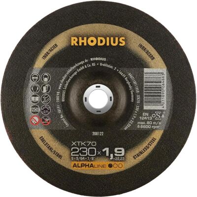 Rhodius, Sägeblatt, Extradünne Trennscheibe gekröpft XTK70 Ø 230 x 1,9x 22,23mm Rhodius, Sägeblatt, Extradünne Trennscheibe gekröpft XTK70 Ø 230 x 1,9x 22,23mm