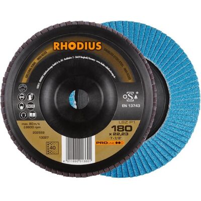 Rhodius, Schleifmittel, PROline LSZ P1 Fächerschleifscheibe 180 x 22,23 mm K40 (40) Rhodius, Schleifmittel, PROline LSZ P1 Fächerschleifscheibe 180 x 22,23 mm K40 (40)
