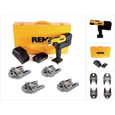 Rems, Presswerkzeug, Akku-Press 22V ACC + 1x Akku 2,5Ah + Schnellladegerät + Pressbacken Presszangen Standard Rems, Presswerkzeug, Akku-Press 22V ACC + 1x Akku 2,5Ah + Schnellladegerät + Pressbacken Presszangen Standard