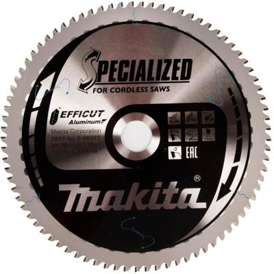 Makita, Sägeblatt, E-06317 TCT Pjūklas 260X30X1,85MM, T-81, EFFICUT Aluminium Makita, Sägeblatt, E-06317 TCT Pjūklas 260X30X1,85MM, T-81, EFFICUT Aluminium