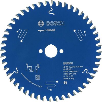 Bosch Professional Zubehör, Sägeblatt, Kreissägeblatt Expert for Wood, 160 x 20 x 1,8 mm, 24 Bosch Professional Zubehör, Sägeblatt, Kreissägeblatt Expert for Wood, 160 x 20 x 1,8 mm, 24