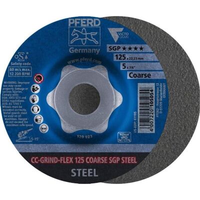 Pferd, Schleifmittel, CC-GRIND-FLEX Schleifscheibe 125x22,23 mm COARSE Speziallinie SGP STEEL für Stahl Pferd, Schleifmittel, CC-GRIND-FLEX Schleifscheibe 125x22,23 mm COARSE Speziallinie SGP STEEL für Stahl