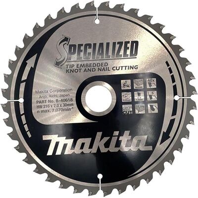 Makita, Sägeblatt, Zubehör B-40618 HM Trennsägeblatt Holz 216x30x1,4mm 40T Makita, Sägeblatt, Zubehör B-40618 HM Trennsägeblatt Holz 216x30x1,4mm 40T