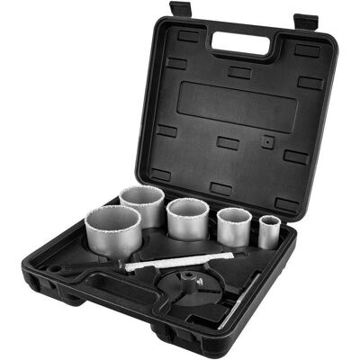 Graphite, Lochsäge, Hartmetall-Lochsägen 32-83 mm, Satz mit 8 Stück. (83 mm) Graphite, Lochsäge, Hartmetall-Lochsägen 32-83 mm, Satz mit 8 Stück. (83 mm)