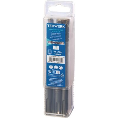 Tecwerk, Bohrereinsatz, Hammerbohrer Grosspackung Ø 8,0 mm Arbeits-L.150 mm L.210 mm SDS-plus (8.0 Millimeter) Tecwerk, Bohrereinsatz, Hammerbohrer Grosspackung Ø 8,0 mm Arbeits-L.150 mm L.210 mm SDS-plus (8.0 Millimeter)