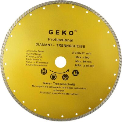 GEKO, Sägeblatt, Diamant-Trennscheibe, TURBO, 350x8x32mm GEKO, Sägeblatt, Diamant-Trennscheibe, TURBO, 350x8x32mm