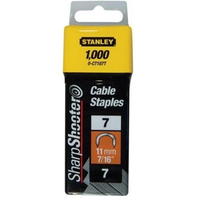 Stanley Tackerklammern + Tackernägel, Kabelklammern 11 mm Typ 7 CT100 1000 Stück Stanley Tackerklammern + Tackernägel, Kabelklammern 11 mm Typ 7 CT100 1000 Stück