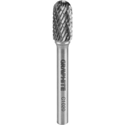 Graphite, Fräser, metal cutter (HM metal cutter, type C (cylindrical rounded), 10 x 20 mm, handle 6 Graphite, Fräser, metal cutter (HM metal cutter, type C (cylindrical rounded), 10 x 20 mm, handle 6