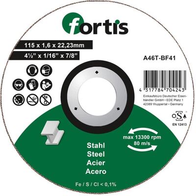 Magni, Sägeblatt, FORTIS Trennscheibe Stahl 115 x 1,6mm gerade Magni, Sägeblatt, FORTIS Trennscheibe Stahl 115 x 1,6mm gerade