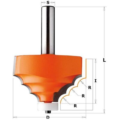 CMT ORANGE TOOLS 980.521.11 Dreifach Radius Nut Fräser CMT ORANGE TOOLS 980.521.11 Dreifach Radius Nut Fräser