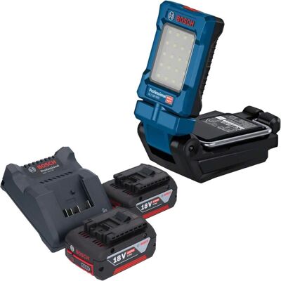 Bosch Professional, Arbeitsleuchte, GLI 18V-800 Professional Akku Leuchte 18 V 800 lm + 2x Akku 4,0 Ah + Ladegerät (800 lm) Bosch Professional, Arbeitsleuchte, GLI 18V-800 Professional Akku Leuchte 18 V 800 lm + 2x Akku 4,0 Ah + Ladegerät (800 lm)