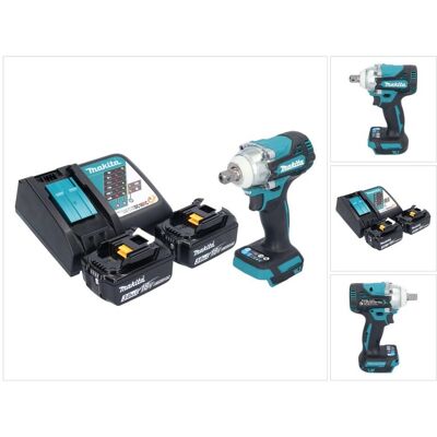 Makita, Bohrmaschine + Akkuschrauber, DTW 301 RF Akku Schlagschrauber 18 V 330 Nm 1/2" Brushless + 2x Akku 3,0 Ah + Ladegerät (Schlagschrauber) Makita, Bohrmaschine + Akkuschrauber, DTW 301 RF Akku Schlagschrauber 18 V 330 Nm 1/2" Brushless + 2x Akku 3,0 Ah + Ladegerät (Schlagschrauber)