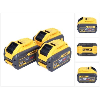 DeWalt, Werkzeugakku + Ladegerät, 3x DCB 548 Akku 18 V / 54 V max. 12 Ah / 12000 mAh Li-Ion XR FLEXVOLT - mit Ladestandanzeige (18 V) DeWalt, Werkzeugakku + Ladegerät, 3x DCB 548 Akku 18 V / 54 V max. 12 Ah / 12000 mAh Li-Ion XR FLEXVOLT - mit Ladestandanzeige (18 V)